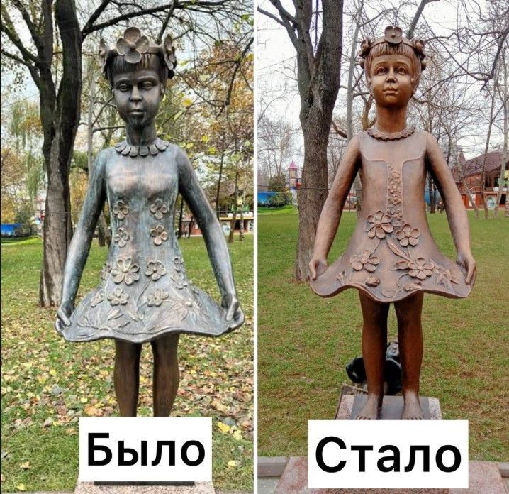 В Махачкале заменили скульптуру «Девочка с цветами»