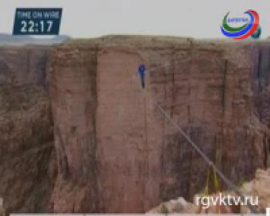 Американец прошел через Большой каньон  по канату